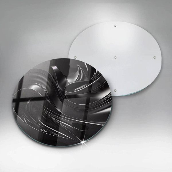 Tagliere in vetro temperato Messa nera astratta