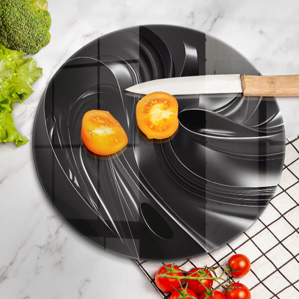 Tagliere in vetro temperato Messa nera astratta