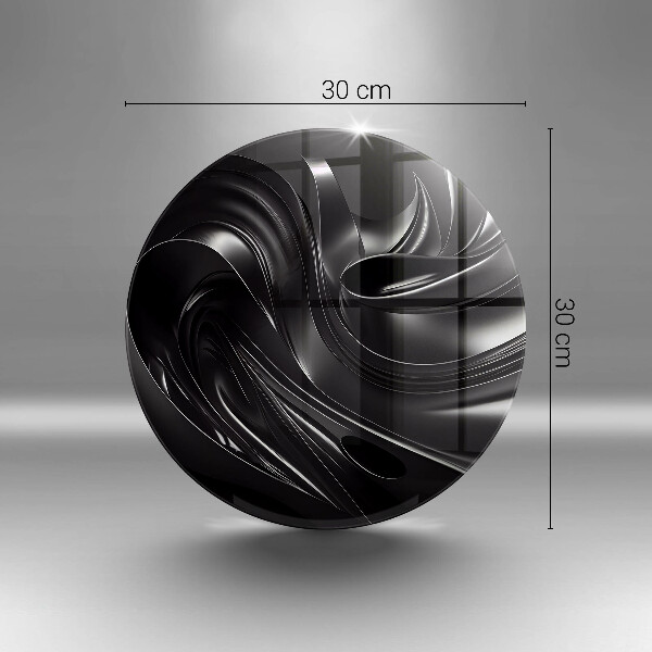 Tagliere in vetro temperato Messa nera astratta