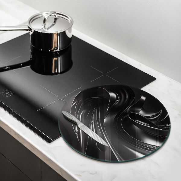 Tagliere in vetro temperato Messa nera astratta
