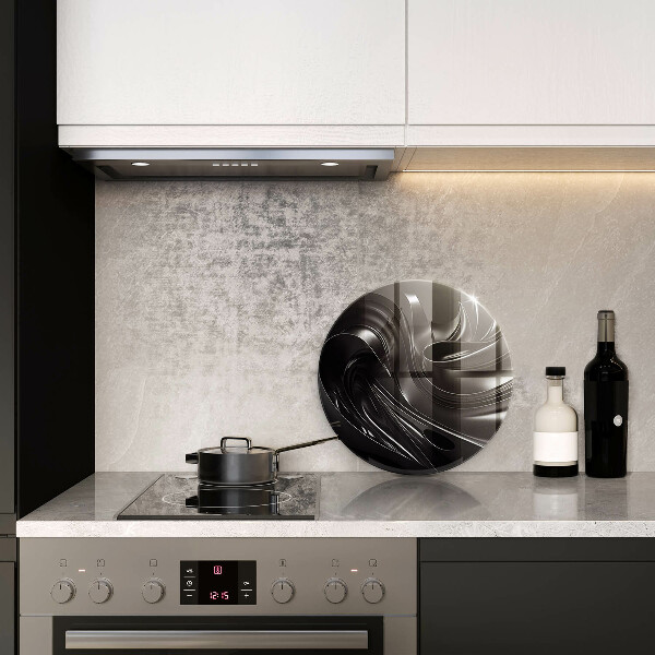 Tagliere in vetro temperato Messa nera astratta