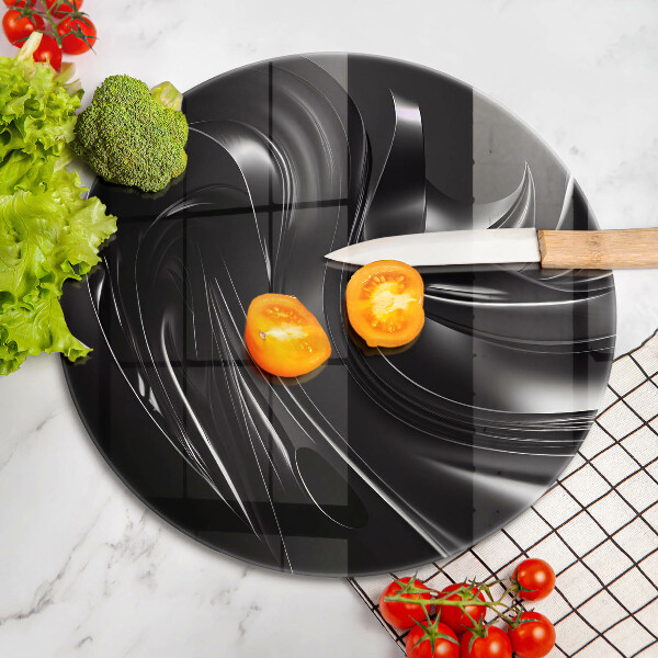 Tagliere in vetro temperato Messa nera astratta