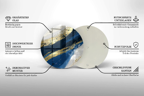 Tagliere in vetro temperato Texture con oro