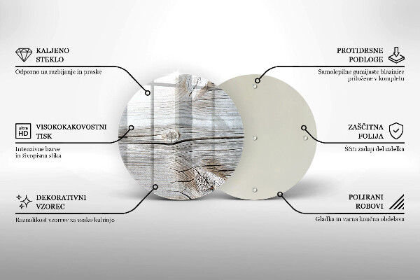 Tagliere in vetro temperato Struttura in legno chiaro