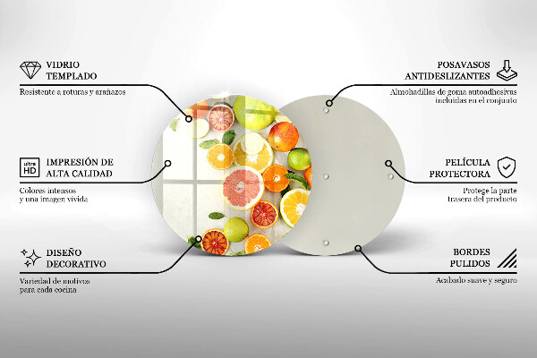 Tagliere in vetro temperato Agrumi