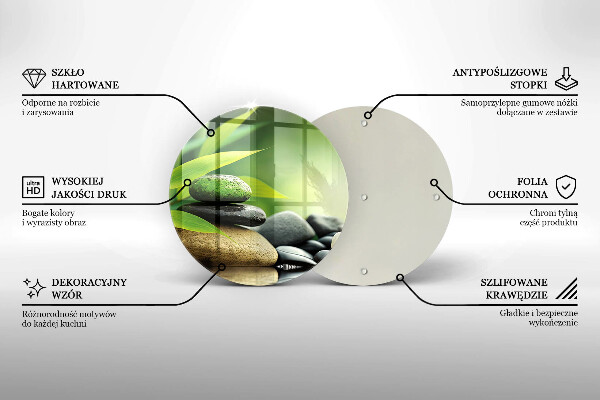 Tagliere in vetro temperato Pietre di bambù Zen