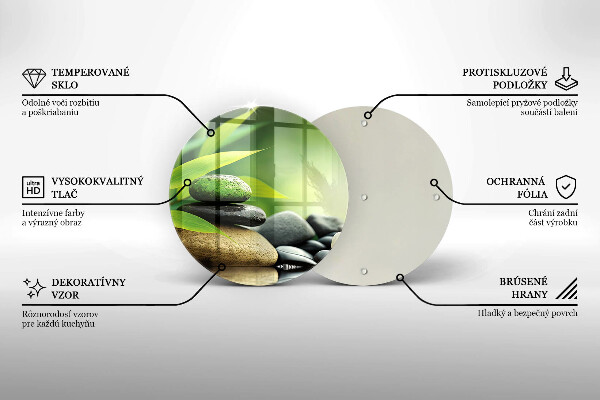 Tagliere in vetro temperato Pietre di bambù Zen