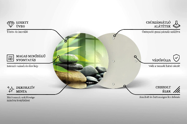 Tagliere in vetro temperato Pietre di bambù Zen