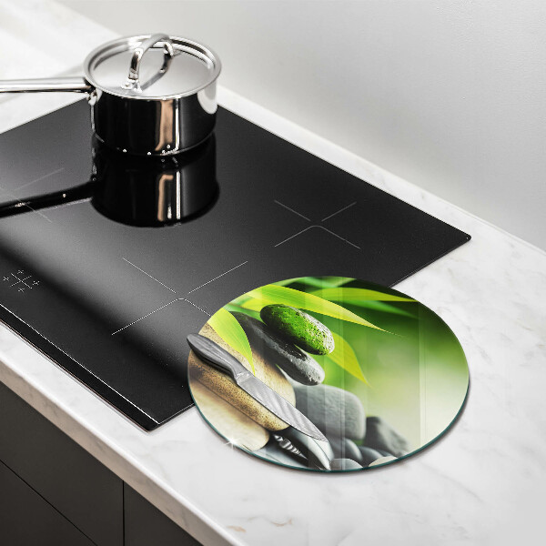 Tagliere in vetro temperato Pietre di bambù Zen