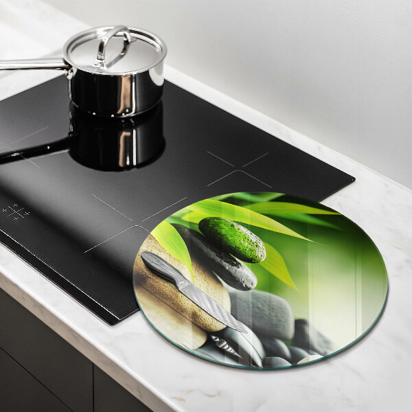 Tagliere in vetro temperato Pietre di bambù Zen