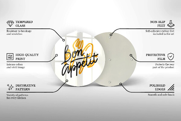 Tagliere in vetro temperato Iscrizione Bon Appetit