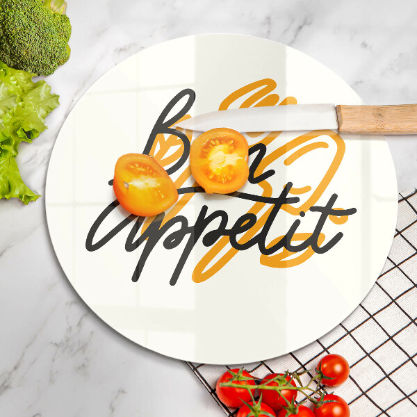 Tagliere in vetro temperato Iscrizione Bon Appetit