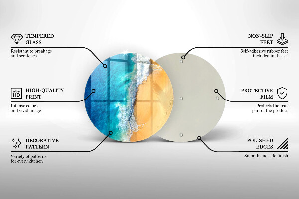 Tagliere in vetro temperato Spiaggia e mare