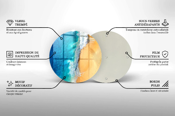 Tagliere in vetro temperato Spiaggia e mare