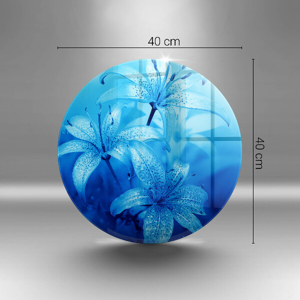 Tagliere in vetro temperato Fiori blu