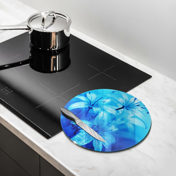 Tagliere in vetro temperato Fiori blu