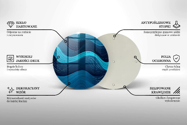 Tagliere in vetro temperato Onde astratte