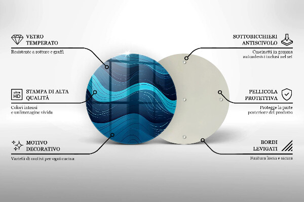 Tagliere in vetro temperato Onde astratte