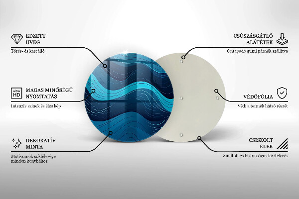 Tagliere in vetro temperato Onde astratte