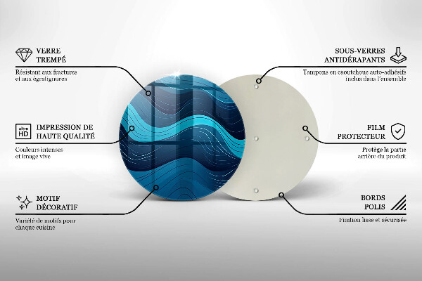 Tagliere in vetro temperato Onde astratte