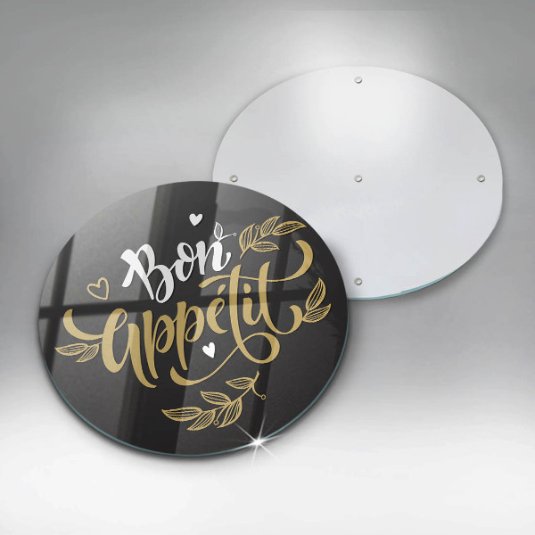 Tagliere in vetro temperato Iscrizione Bon Appetit