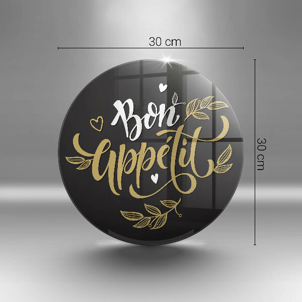 Tagliere in vetro temperato Iscrizione Bon Appetit