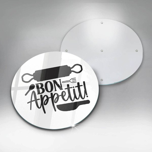 Tagliere in vetro temperato Iscrizione Bon Appetit