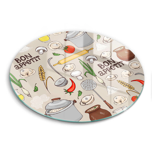 Tagliere in vetro temperato Illustrazione della cucina