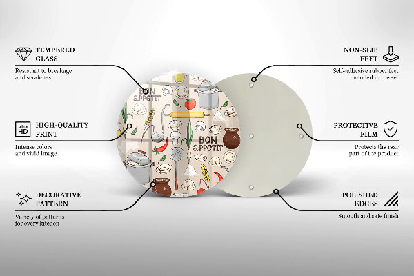 Tagliere in vetro temperato Illustrazione della cucina