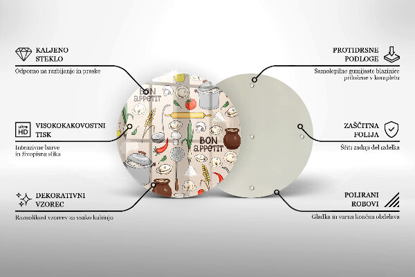 Tagliere in vetro temperato Illustrazione della cucina