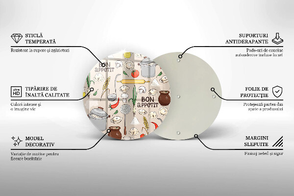 Tagliere in vetro temperato Illustrazione della cucina