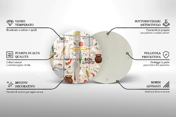 Tagliere in vetro temperato Illustrazione della cucina