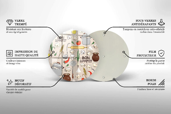 Tagliere in vetro temperato Illustrazione della cucina