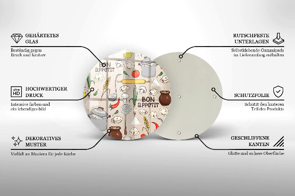 Tagliere in vetro temperato Illustrazione della cucina