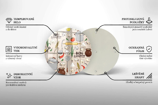 Tagliere in vetro temperato Illustrazione della cucina