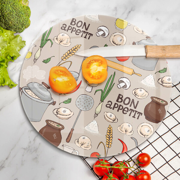 Tagliere in vetro temperato Illustrazione della cucina