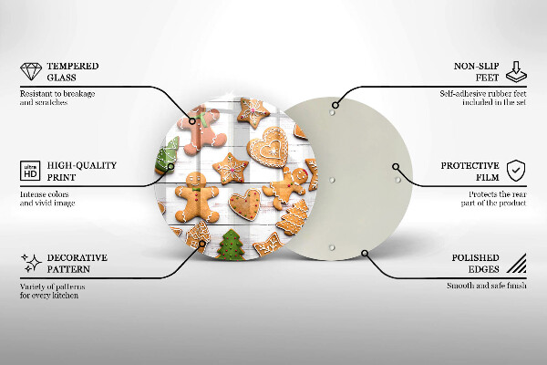 Tagliere in vetro temperato Pan di zenzero di Natale