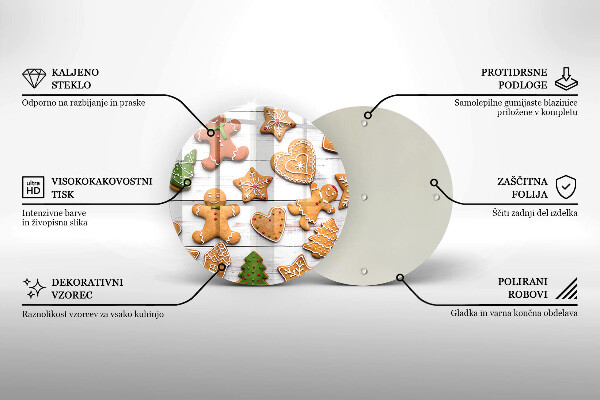 Tagliere in vetro temperato Pan di zenzero di Natale