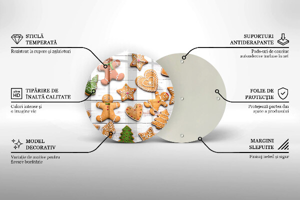 Tagliere in vetro temperato Pan di zenzero di Natale