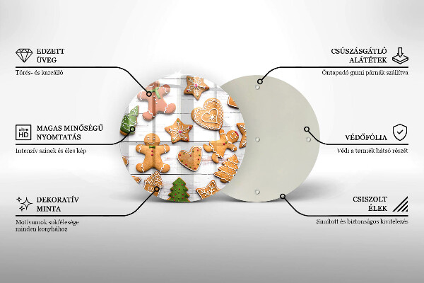 Tagliere in vetro temperato Pan di zenzero di Natale
