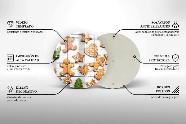 Tagliere in vetro temperato Pan di zenzero di Natale