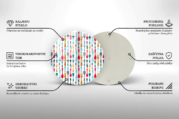 Tagliere in vetro temperato Illustrazione del cucchiaio