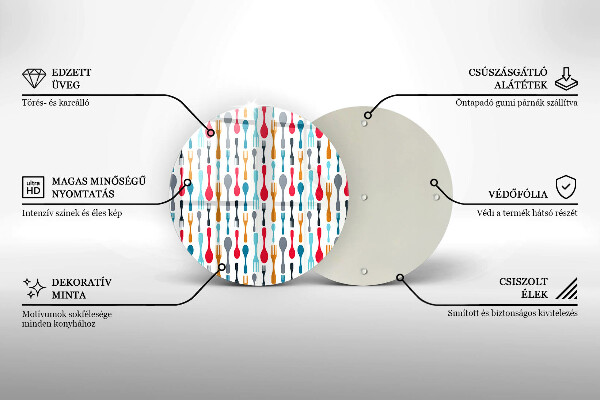 Tagliere in vetro temperato Illustrazione del cucchiaio