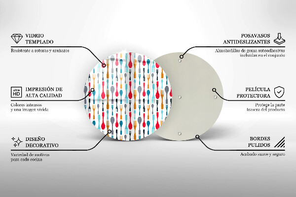 Tagliere in vetro temperato Illustrazione del cucchiaio