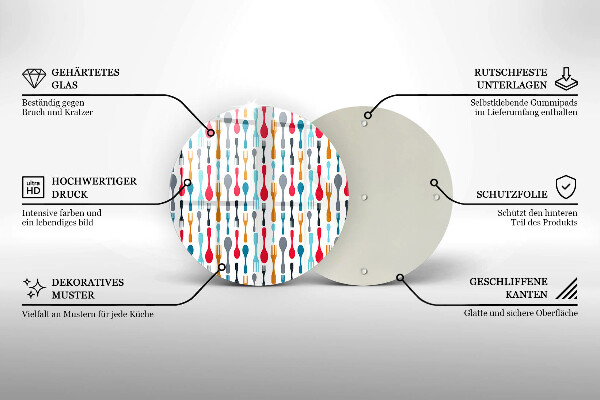 Tagliere in vetro temperato Illustrazione del cucchiaio