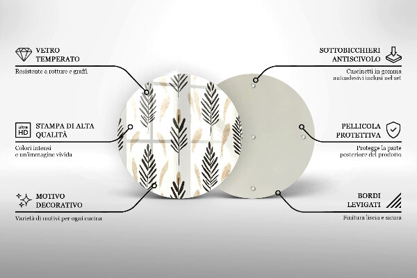 Tagliere in vetro temperato Piante bohémien