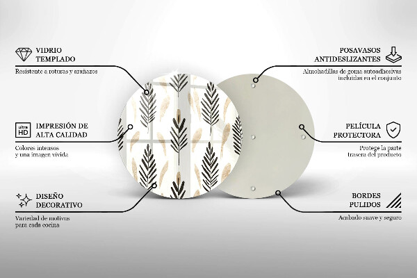 Tagliere in vetro temperato Piante bohémien