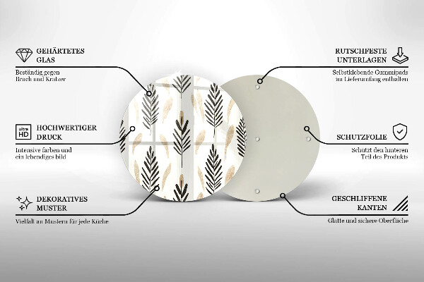 Tagliere in vetro temperato Piante bohémien