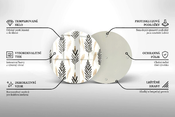 Tagliere in vetro temperato Piante bohémien