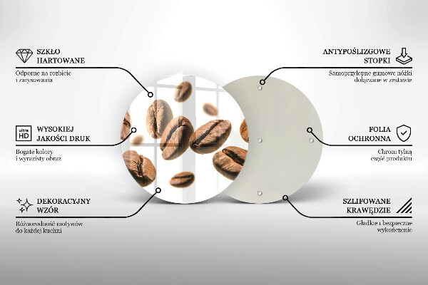 Tagliere in vetro temperato Chicchi di caffè